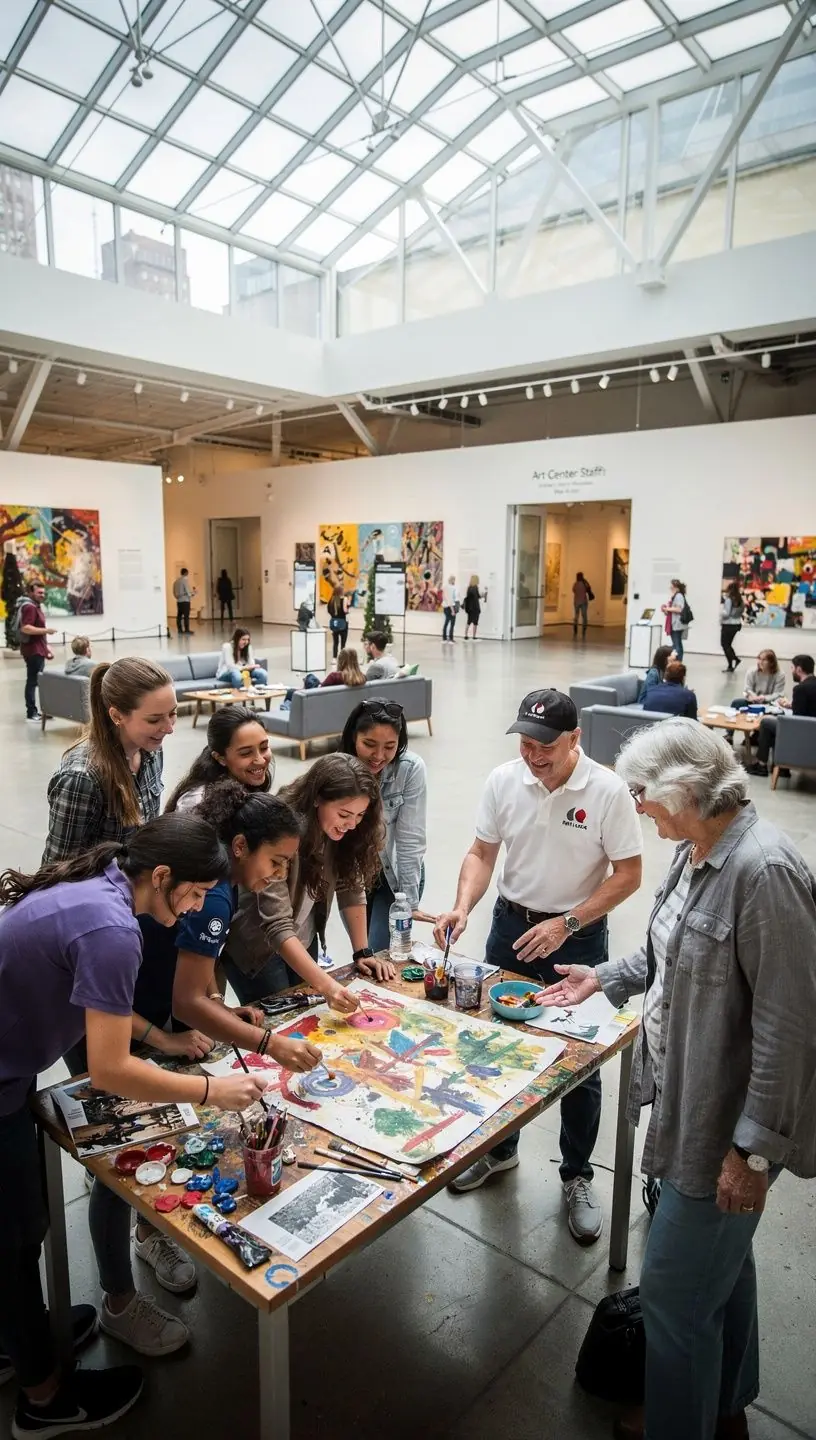 Accessible interactive art space with diverse participants