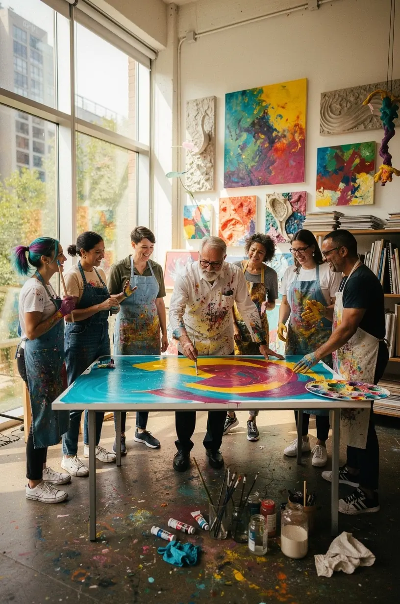 Interactive art exhibition showcasing hands-on activities for all ages