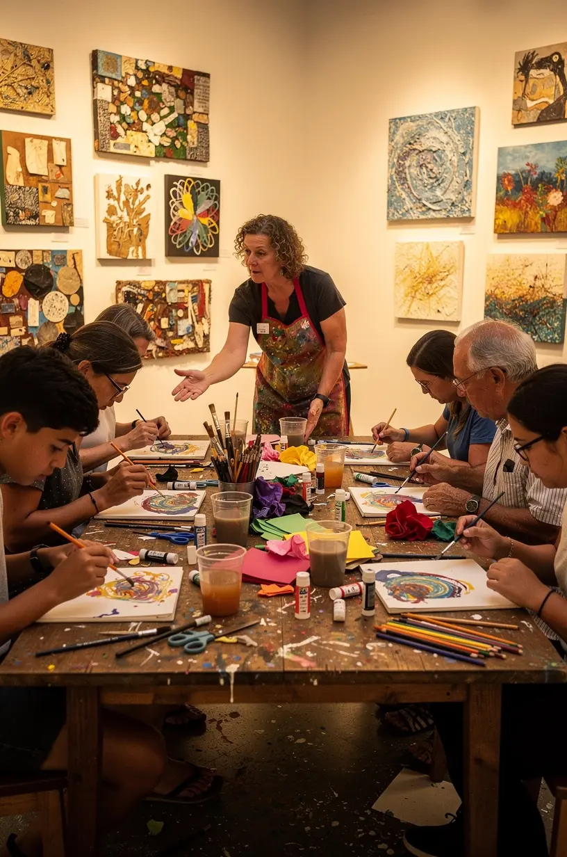 Interactive art session in educational setting.