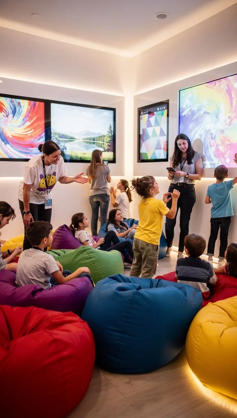 Interactive art experience enhancing psychological engagement and creativity